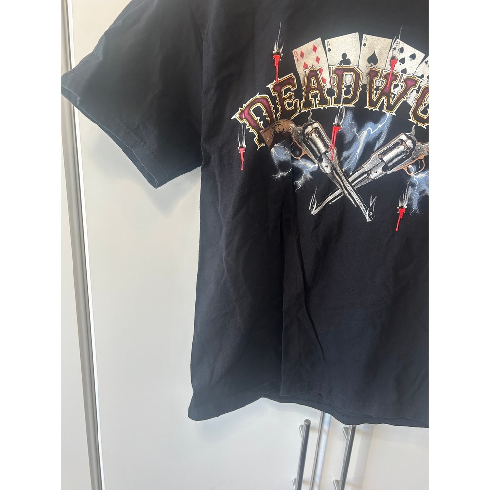 Vintage Deadwood South Dakota Graphic T Shirt Delta Pro Weight Black Mens Medium - Picture 3 of 16